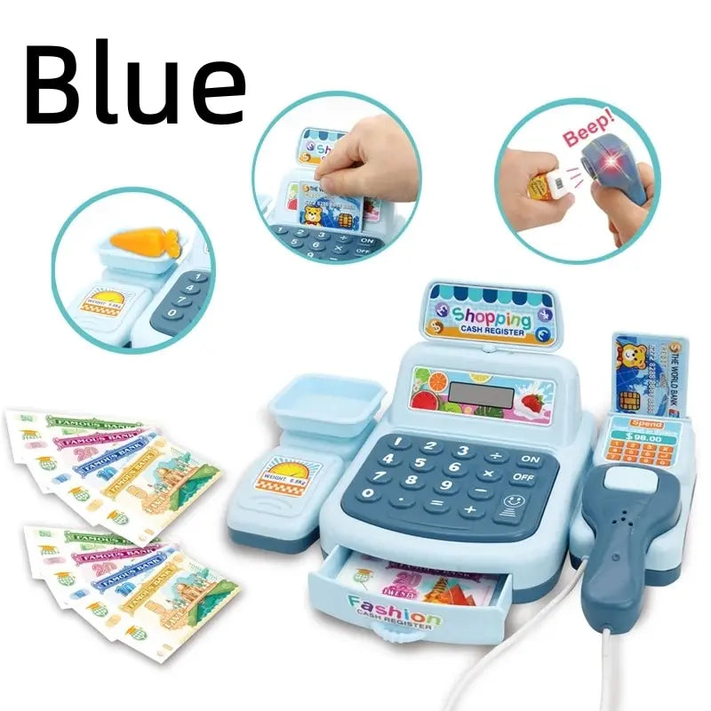 Simulation Shopping Cash House Toys Electronic Game Lighting And Sound Effects Supermarket Cashier Toys