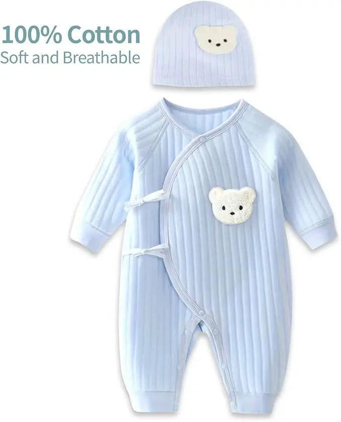 Boys Girls Bodysuit Newborn Winter Onesie Clothes Cotton Toddler Home Wear 0-6M Thickened Spring and Autumn Clothing