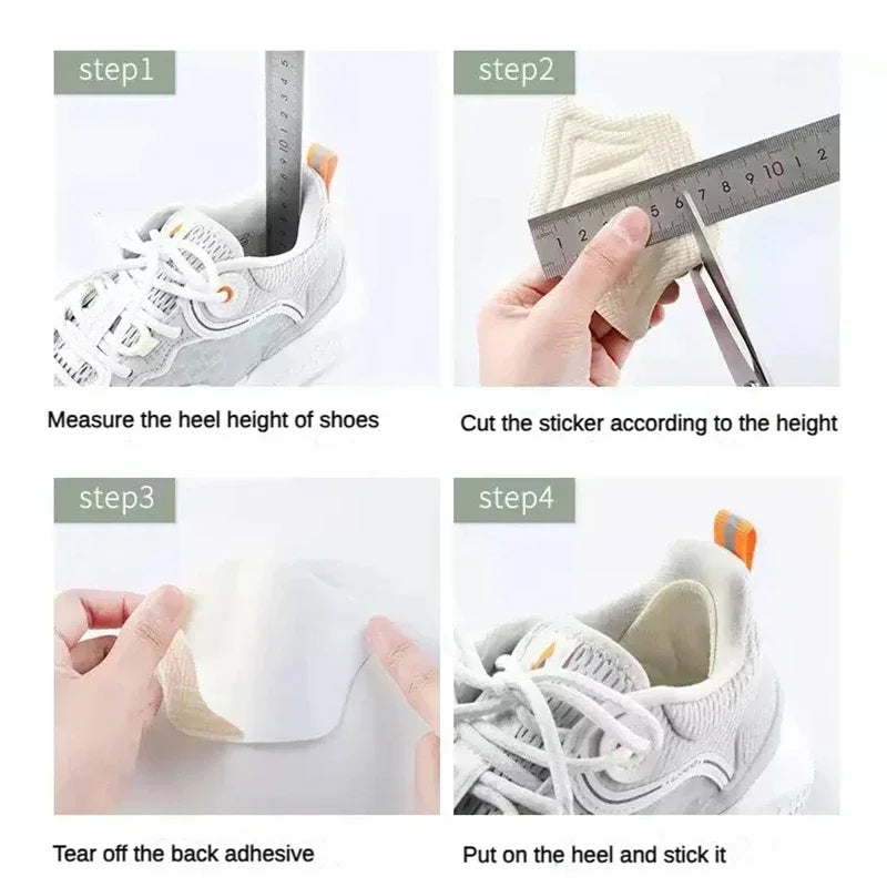 6Pcs Heel Insoles for Feet Patch Heel Pads for Sports Shoes Adjustable Size Non-slip Shoe Pad Heel Protector Back Sticker