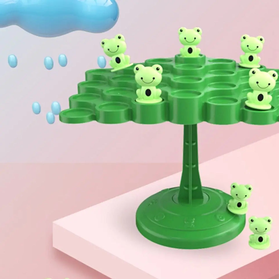 Fun Frog Balance Tree Children Math Toys Balancing Board Game Parent-child Interaction Tabletop Balance Game Toy Gift for Kids