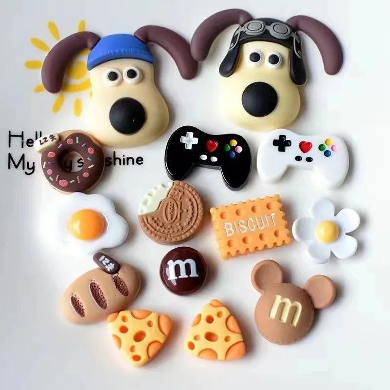 1 Set 3D Cute Cartoon Dogs Shoes Accessories Boys Girls Sandals Garden Shoe Buckle Decorations Fit Charm